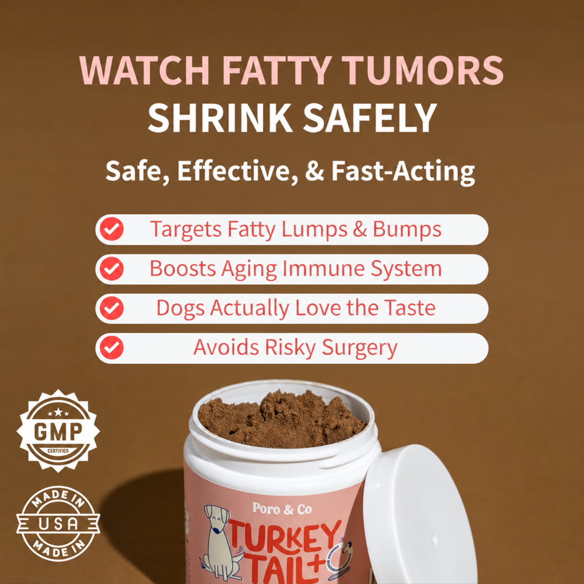 Turkey Tail+ for Dogs – Lumps & Bumps Support