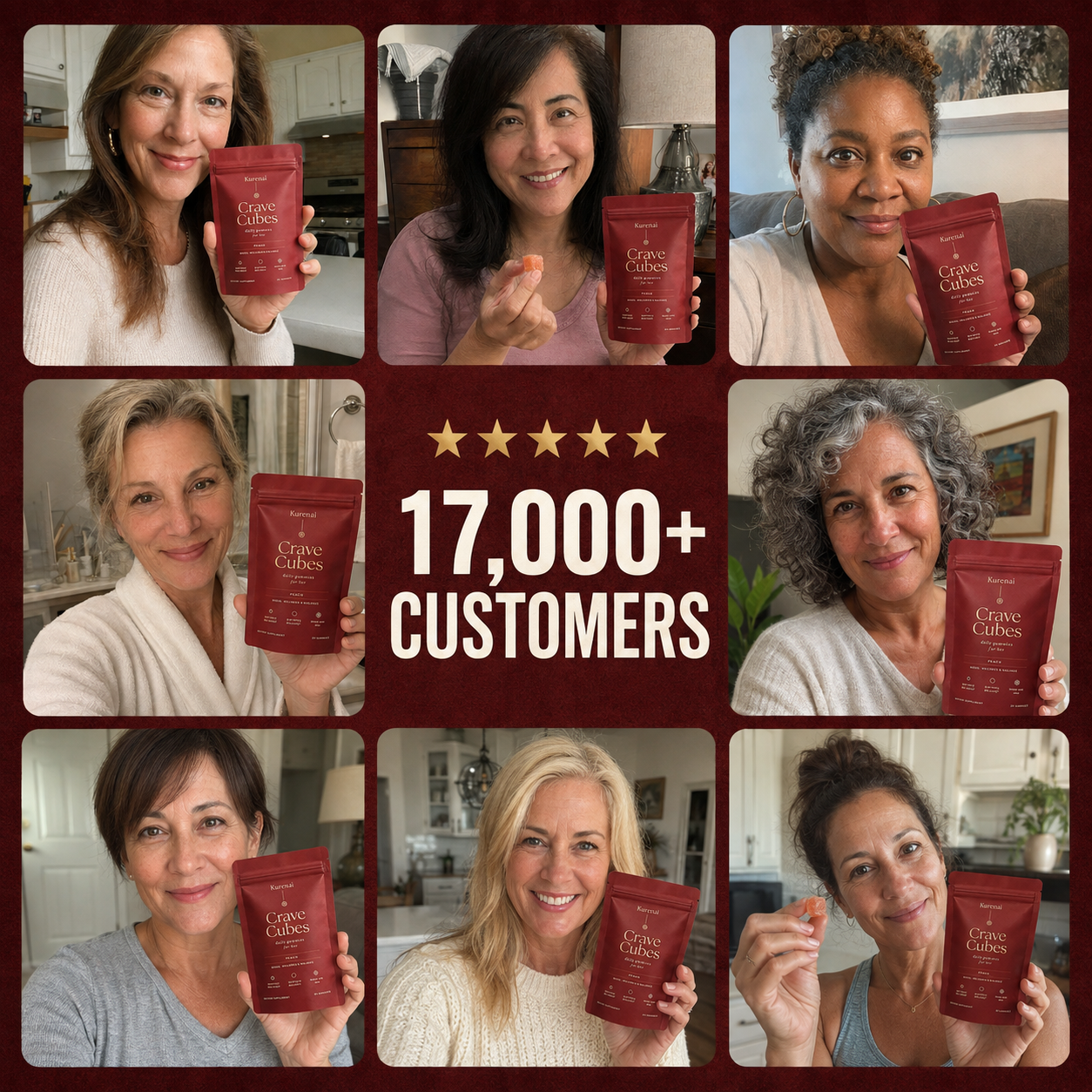 Customers holding Daily Crave Cubes, 17,000+ customers